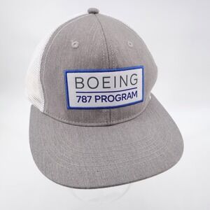 NEW Boeing 787 Program Mesh Trucker Hat Grey White OSFM Mens OS
